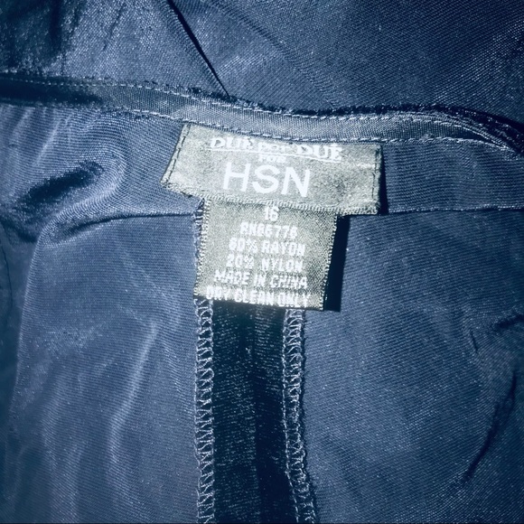 New DUE per DUE for HSN Velvet Pants size 16 Dark Navy Black Holiday Christmas - Picture 5 of 16
